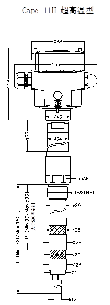 Cape-11H超高溫型射頻導(dǎo)納料位開關(guān)